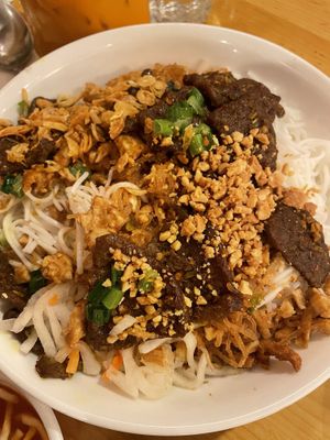  BBQ gluten with vermicelli   at Merit Vegan Restaurant in Sunnyvale