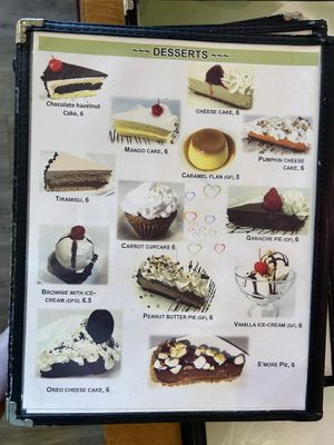 Dessert menu 🤤  at Merit Vegan Restaurant in Sunnyvale