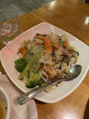 Chow fun — my mother’s favorite, reminds her of her childhood in Hong Kong  at Merit Vegan Restaurant in Sunnyvale