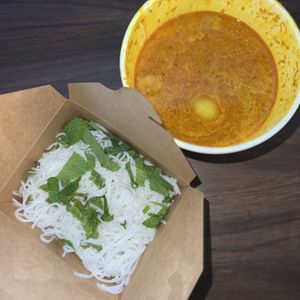 curry vermicelli soup  at Merit Vegan Restaurant in Sunnyvale