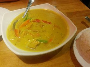 curry vegetables (good) at Merit Vegan Restaurant in Sunnyvale