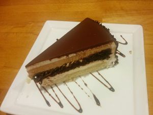 hazelnut cake at Merit Vegan Restaurant in Sunnyvale