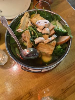 Soup on a Cloudy Bay Area Day 💕💕💕 Lots of Veggies - Omnivore Approved!  at Merit Vegan Restaurant in Sunnyvale
