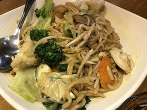 Chow mein at Merit Vegan Restaurant in Sunnyvale