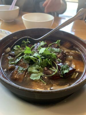 Clay pot tofu and eggplants  at Merit Vegan Restaurant in Sunnyvale