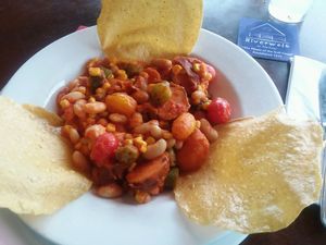 "Southern Roots" dish has veggies and beans in a vegan red pepper sauce at Riverwalk at Tin City in Naples