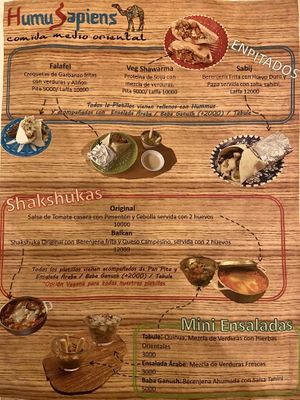 Menu page 1 of 2, March 2020 at HumuSapiens in San Agustin