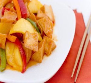 Mango Tofu at ZiZi's Take Out in Charlotte