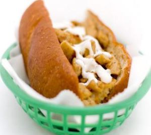 Best Mock Chicken Cheese steak ever! at ZiZi's Take Out in Charlotte