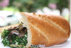 Grilled Kale Sub on wheat roll with mushrooms & onions. at ZiZi's Take Out in Charlotte