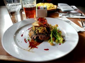 Personalized vegan meal during brunch by chef Robin (not on the menu) at Silver Gulch Brewing & Bottling Co in Fairbanks