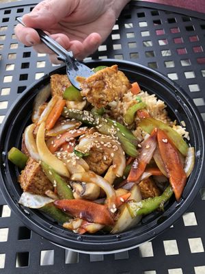 Teriyaki Tofu with Vegetables & Fried Rice  at JoJo Asian Cafe in Cassadaga
