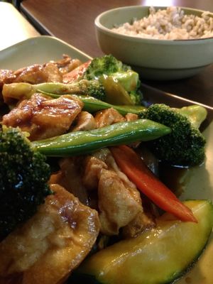 Tofu& veggies at JoJo Asian Cafe in Cassadaga