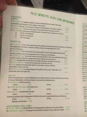 Menu at Pho 68 in Euskirchen