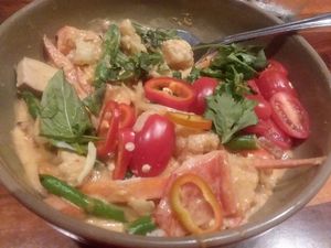 Thai Harvest Curry is red curry with vegetables and tofu. at P.F. Chang's in Naples