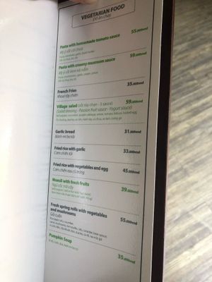 Vego menu at An Cafe in Da Lat