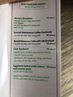 More from menu at An Cafe in Da Lat