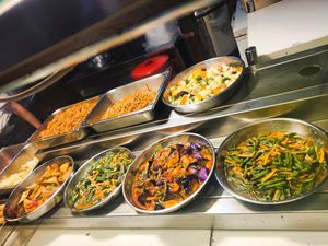 Dishes at Fo Yuan Vegetarian Stall in Central Singapore