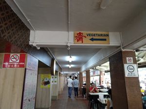 Follow the signs at Fo Yuan Vegetarian Stall in Central Singapore
