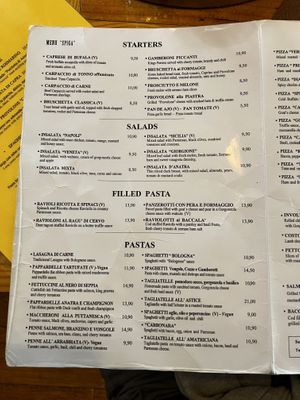 Menu 2023  at Spiga in Alicante