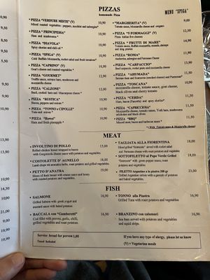 Menu 2023  at Spiga in Alicante
