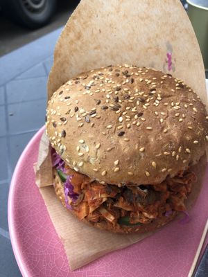 Jackfruit Burger at RoseHip Vegan Kebabs in Vilnius