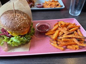 Beyond Meat Mexican burger   at RoseHip Vegan Kebabs in Vilnius