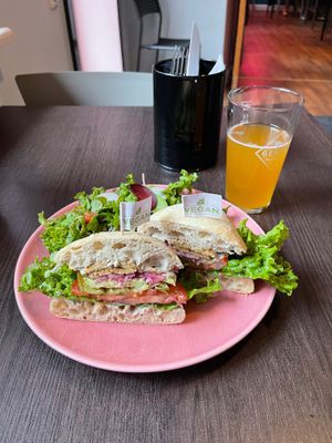 Tempeh sandwich at RoseHip Vegan Kebabs in Vilnius
