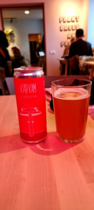 Kombucha at RoseHip Vegan Kebabs in Vilnius