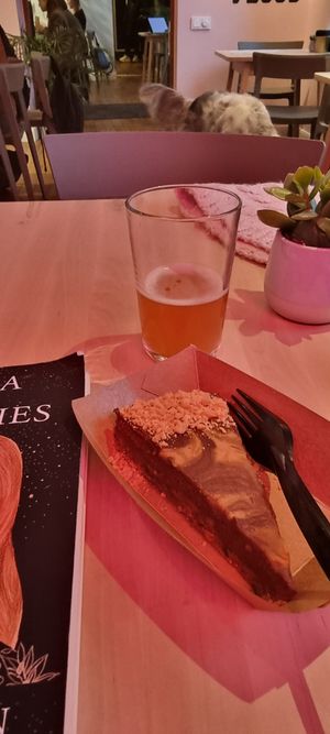 Cake at RoseHip Vegan Kebabs in Vilnius