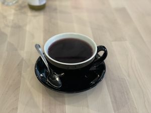 Elderberry & Ashberry Tea - Rosehip Vegan Kebabs, Vilnius  at RoseHip Vegan Kebabs in Vilnius