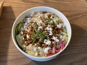 Greek bowl from Rosehip Vegan Kebabs, Vilnius  at RoseHip Vegan Kebabs in Vilnius