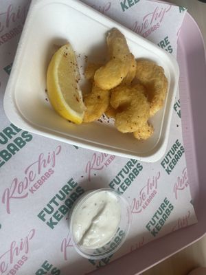 Vegan schrimp  at RoseHip Vegan Kebabs in Vilnius