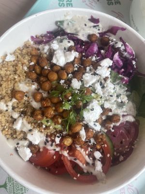 Greek bowl  at RoseHip Vegan Kebabs in Vilnius