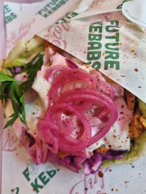 Tofu zataar gyros at RoseHip Vegan Kebabs in Vilnius