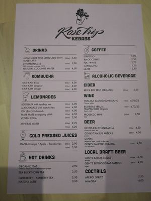 Drinks 06/2023 at RoseHip Vegan Kebabs in Vilnius