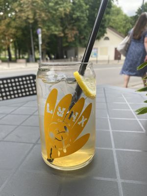 Lemonade with Cannabis  at RoseHip Vegan Kebabs in Vilnius