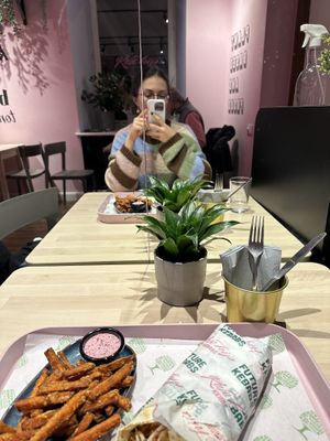 You can eat in front of mirror😉 at RoseHip Vegan Kebabs in Vilnius