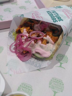 La sauce est juste incroyable 😻 at RoseHip Vegan Kebabs in Vilnius