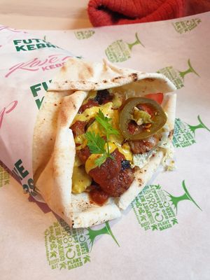 Spicy with parmesan kebab at RoseHip Vegan Kebabs in Vilnius