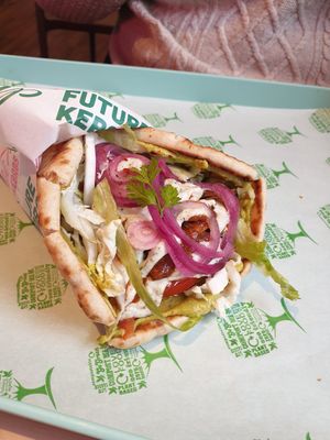 Yuba with garlic sauce at RoseHip Vegan Kebabs in Vilnius