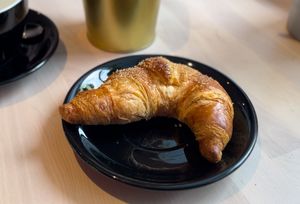 Vegan croissant -so delicious   at RoseHip Vegan Kebabs in Vilnius