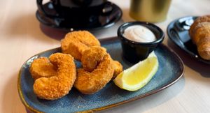 Crispy “shrimp"  at RoseHip Vegan Kebabs in Vilnius