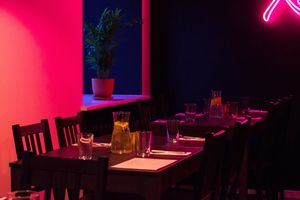 Interior at RoseHip Vegan Kebabs in Vilnius