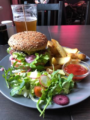 Tofu burger at RoseHip Vegan Kebabs in Vilnius