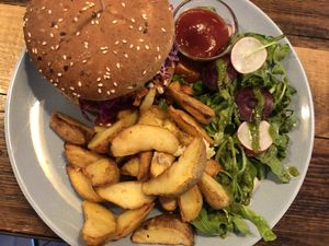 Jackfruit Pulled pork  at RoseHip Vegan Kebabs in Vilnius