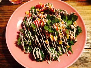 the quinoa kale mexican salad  at RoseHip Vegan Kebabs in Vilnius