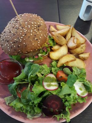 Tofu Burger at RoseHip Vegan Kebabs in Vilnius