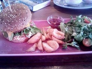 Amazing burger at RoseHip Vegan Kebabs in Vilnius