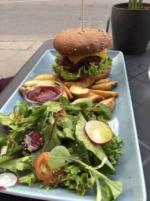 The Mexican burger  at RoseHip Vegan Kebabs in Vilnius